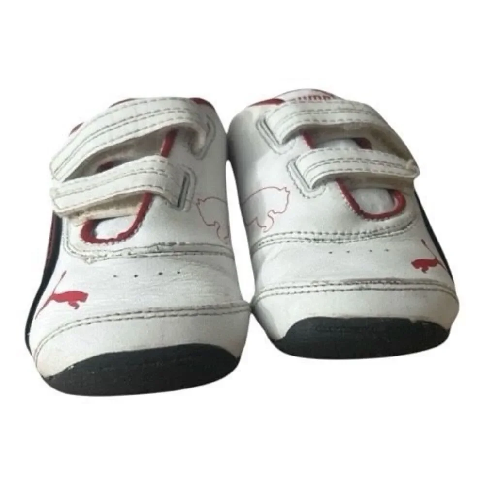 Puma  Ferrari Drift Cat Toddler Sneakers Size 9 White Red Walking Shoes Low Top
